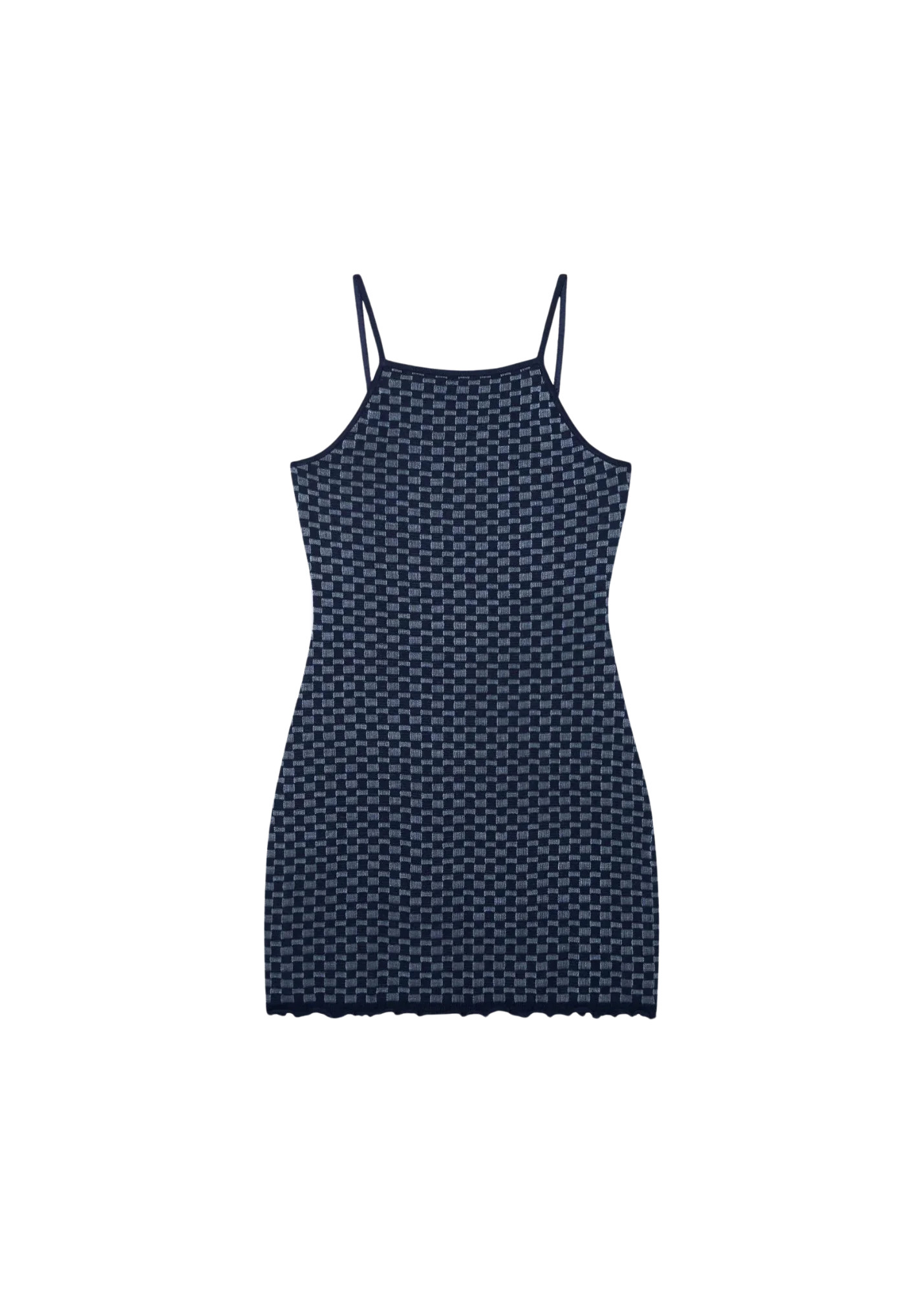 Checker Tank Dress in Midnight and Denim Blue | MODISTE