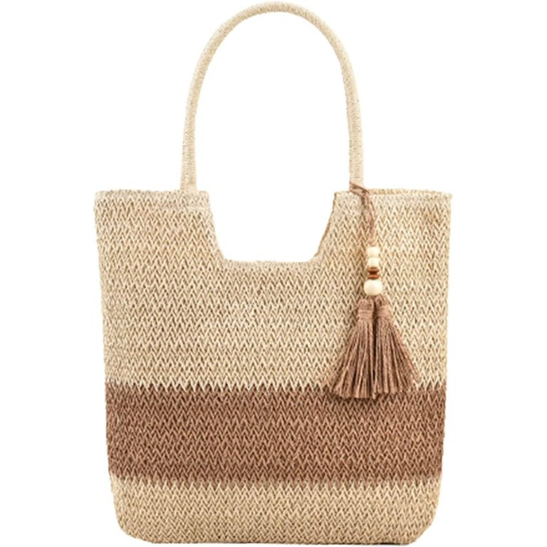 Straw Beach Bag, Summer Woven Tote Bag with Tassels Large Shoulder Handbag Straw Purses and Handb... | Walmart (US)