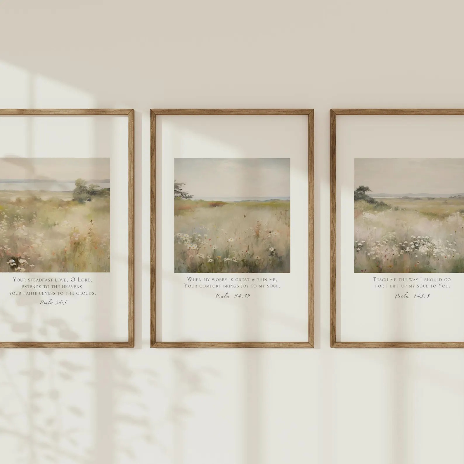 Psalm Wildflower Collection, Christian Floral Wall Art, Vintage Landscape Scripture Printable, Fa... | Etsy (US)