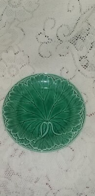 ANTIQUE WEDGWOOD ETRURIA 8 1/8” GREEN LEAF MAJOLICA POTTERY PLATE  | eBay | eBay US