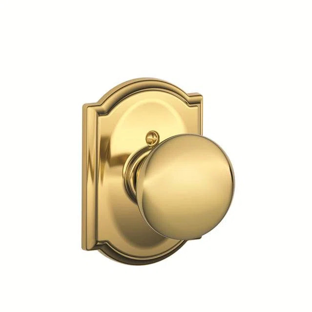 The Schlage Plymouth Knob with Camelot Trim Non-Turning Lock is commonly used as a decorative pul... | Wayfair North America