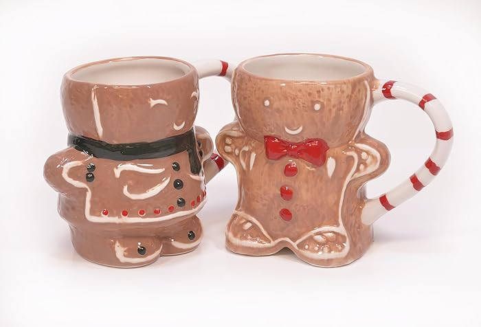 Mark Feldstein & Associates Ceramic Gingerbread Man and Woman Pair Holiday Christmas Drinking Mug... | Amazon (US)