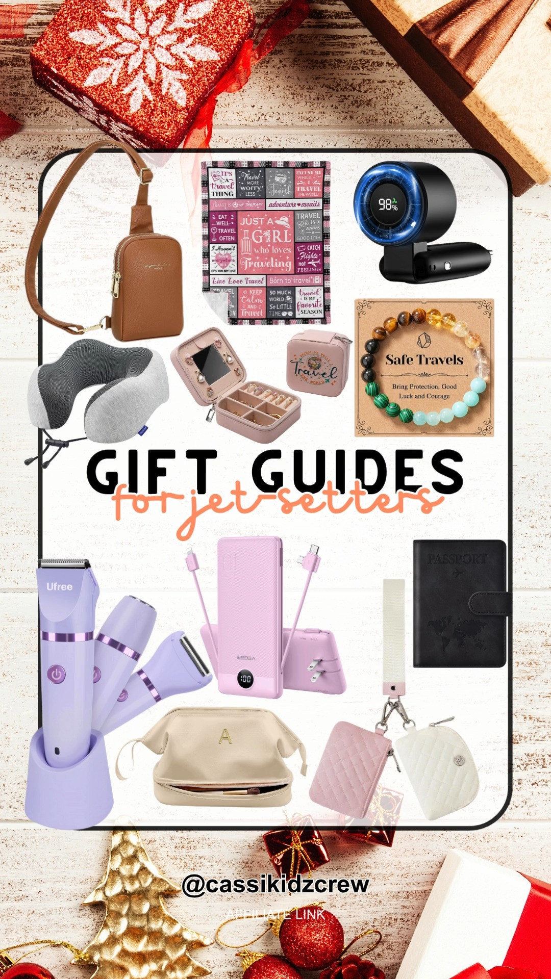"Here are the perfect gifts for your jet-setting friend. From travel pillows to chargers, this list will have you covered! 🌍✨ 

#travelgifts #travelaccessories #travelmusthaves #giftideas #travelerlife #amazonfinds
"						 

 #LTKootd #LTKTravel #LTKFamily