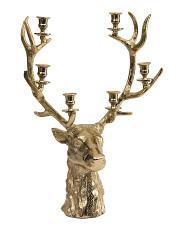 Reindeer Head Candle Holder, Gold | TJ Maxx