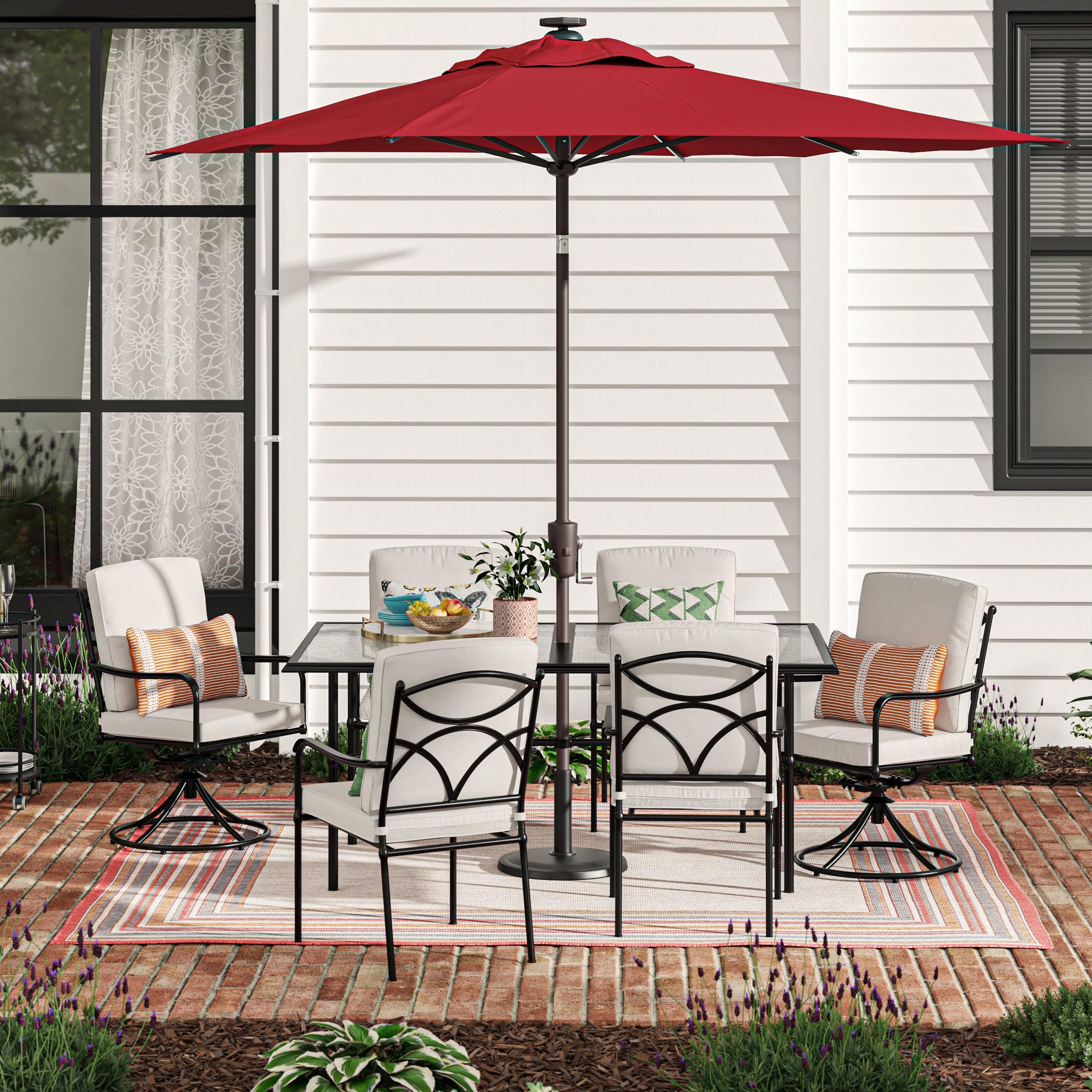 Style Selections Seacrest 7-Piece Black Patio Dining Set at Lowes.com | Lowe's