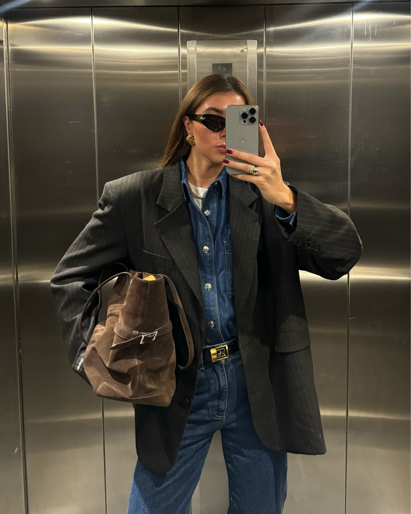 outfit check #suedebag #doubledenimlook 

#LTKCyberWeek #LTKSeasonal