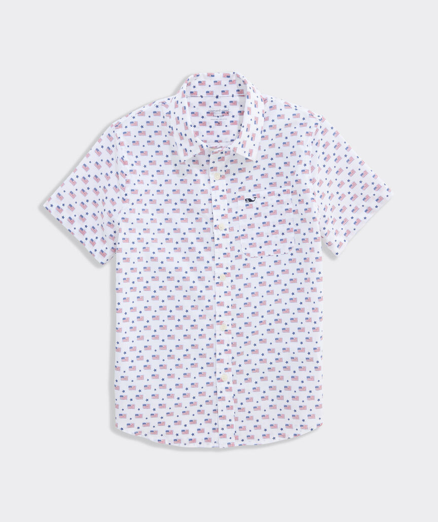 Boys' Printed Cotton Short-Sleeve Shirt | vineyard vines