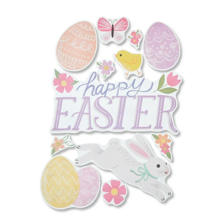 Easter Happy Easter Window Clings, 17 in, by Way To Celebrate | Walmart (US)