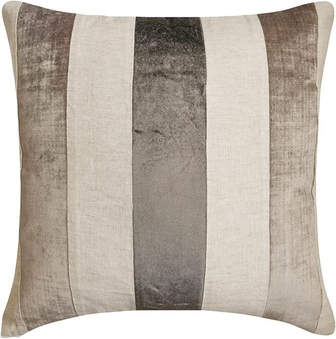 The HomeCentric Decorative Pillow Cover, Grey 18"x18" (45x45 cm) Throw Pillows, Velvet Patchwork ... | Amazon (US)