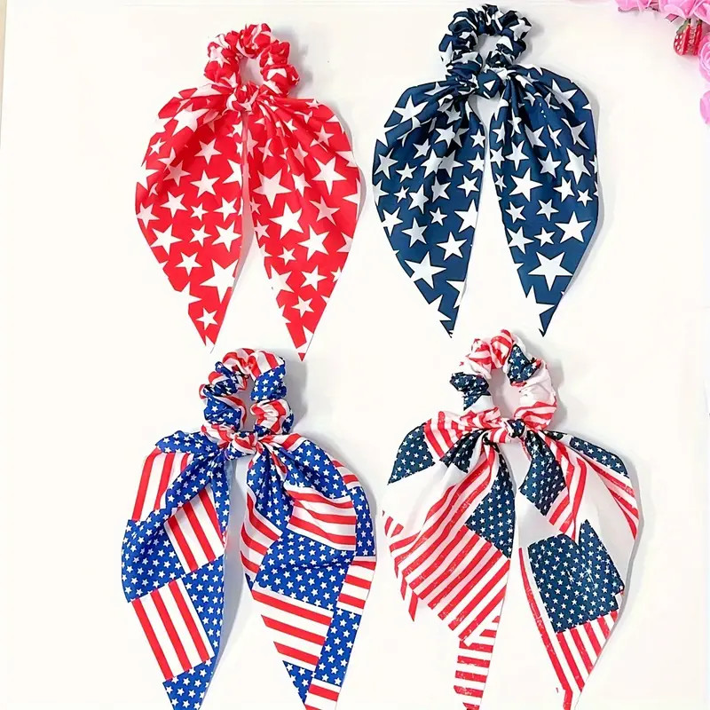 "july 4th Glam" Patriotic Hair Tie Set American Flag Bowknot - Temu | Temu Affiliate Program