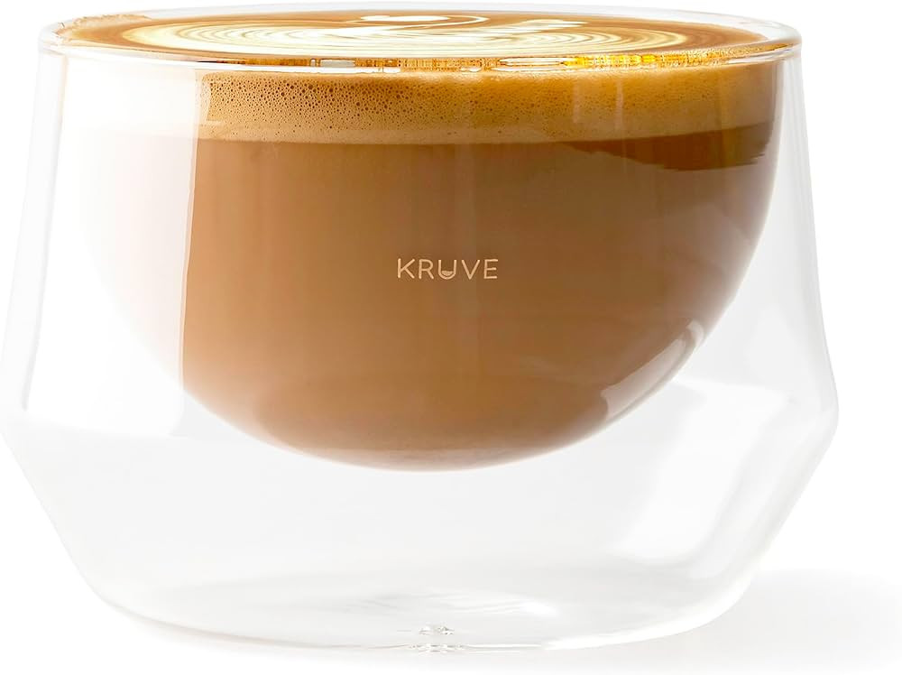 KRUVE IMAGINE Coffee Cups - Handcrafted Double-Wall Glass Cups (Set of Two, 8.5oz/250ml) - Perfec... | Amazon (US)
