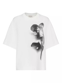 Click for more info about Alexander McQueen Orchid Print Cotton T-Shirt