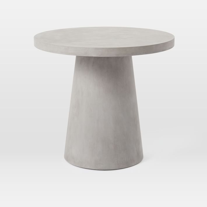 Concrete Indoor/Outdoor Pedestal Round Dining Table (32"–60") | West Elm (US)