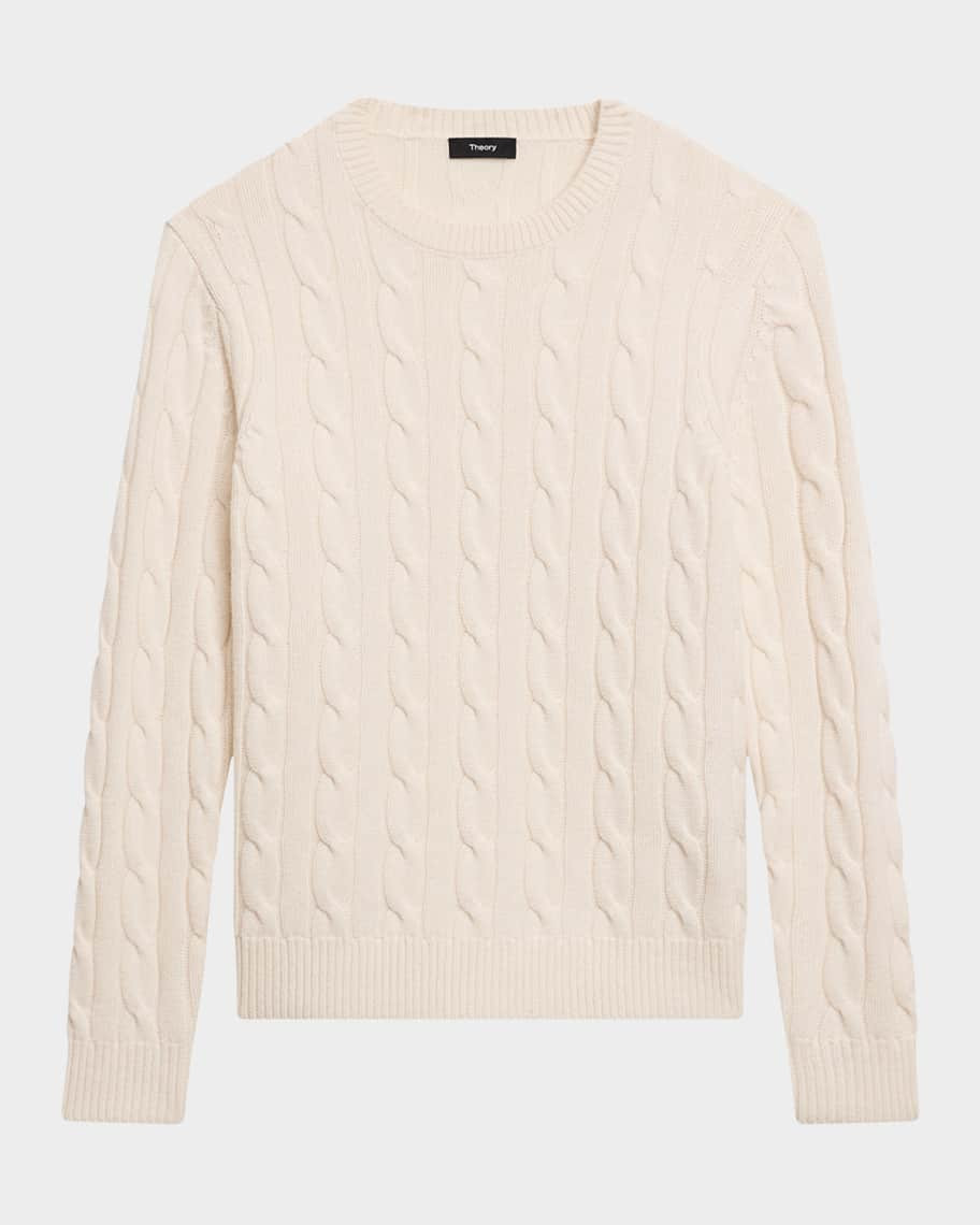 Theory Men's Wool-Cashmere Cable Sweater | Neiman Marcus