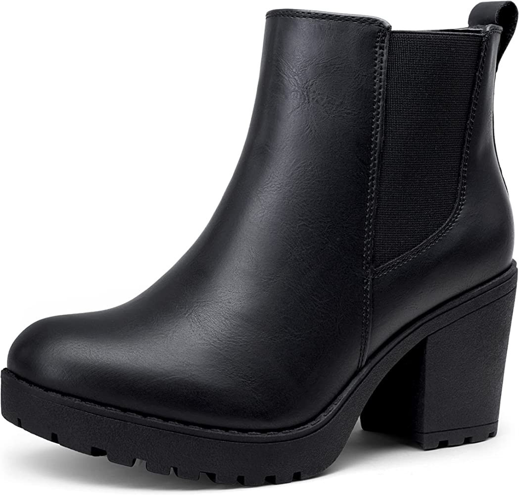 Vepose Women's 999 Fashion Platform Chunky Low Heel Chelsea Boots Ankle Booties | Amazon (US)