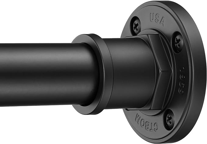 BRIOFOX Industrial Shower Curtain Rod - 2-in-1 Design Tension Curtain Rod - Never Rust Non-Slip 4... | Amazon (US)