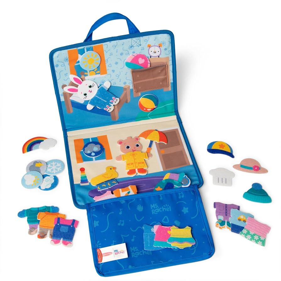 Melissa & Doug® Ms. Rachel™ What to Wear Felt Activity Board Take-Along Preschool Learning Toy... | Amazon (US)