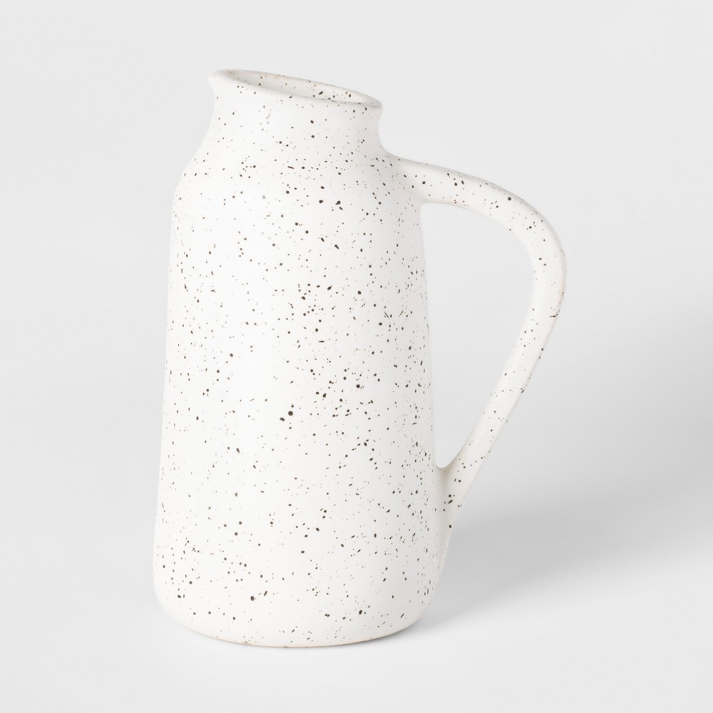 Vase Watering Can Speckled Glaze - White - Threshold | Target