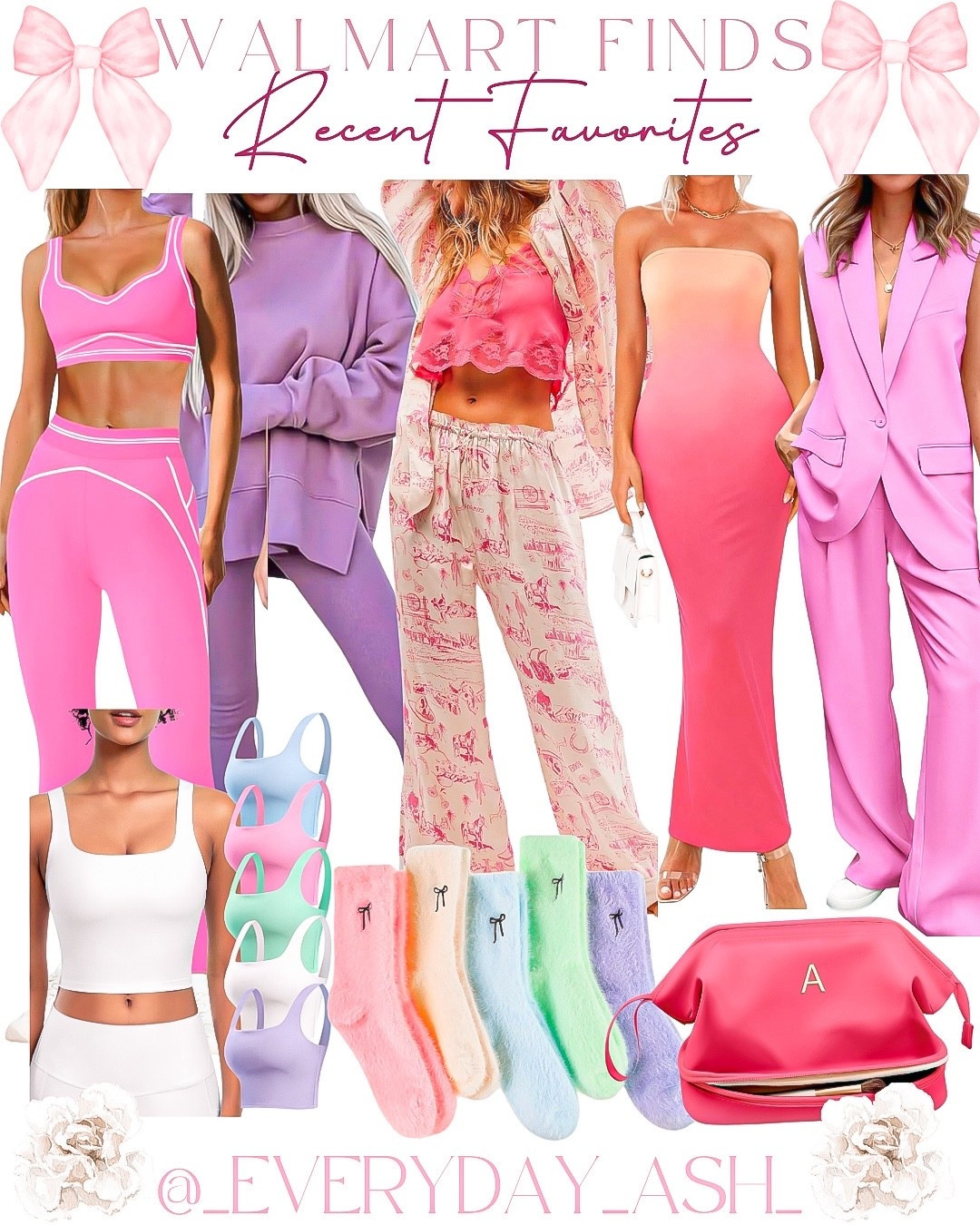 Amazon // recent favorites 🩷

Workout set, purple set, two piece set, pajamas, pink dress, Amazon dress, blazer set, sports bras, pastel fashion, makeup bag, socks 

#LTKBeauty #LTKSeasonal #LTKootd