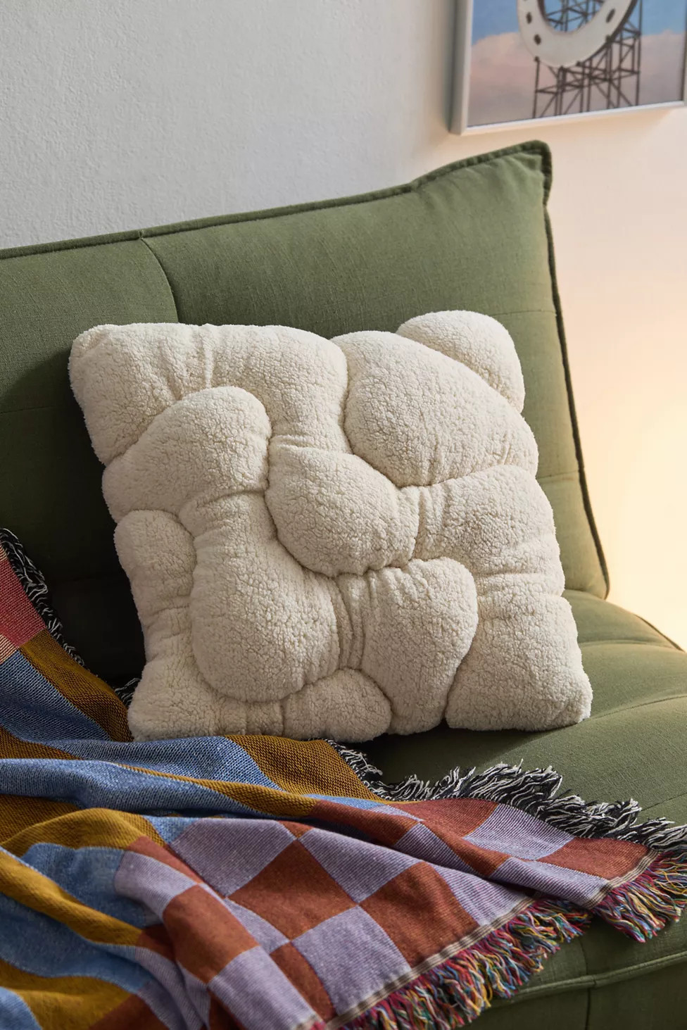 Gwendolyn Fleece Throw Pillow | Urban Outfitters (US and RoW)