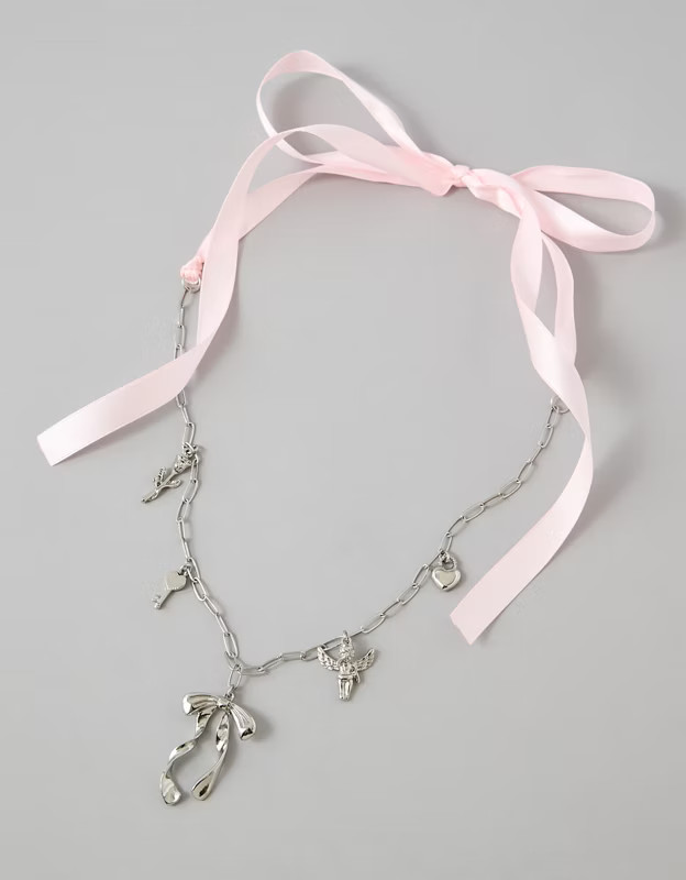 AE Silver Tie-Back Necklace | American Eagle Outfitters (US & CA)