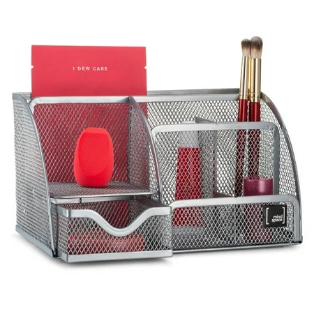 Makeup Organizer with 6-Compartment and Pull Out Drawer | Countertop Cosmetic Storage Box Caddy | Ba | Walmart (US)