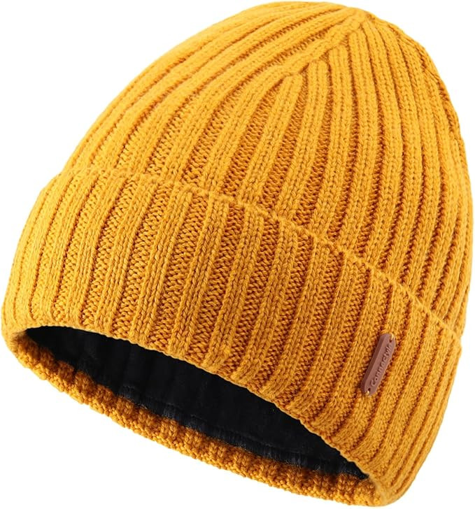 Connectyle Classic Men's Warm Winter Hats Thick Knit Cuff Beanie Cap with Lining | Amazon (US)