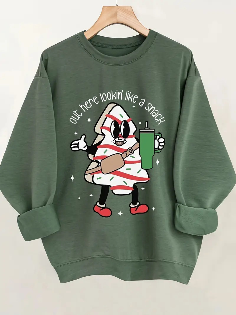 Cozy Christmas Graphic Sweatshirt - Stylish & Warm, Long Sleeve Crew Neck for Women - Perfect Fal... | Temu Affiliate Program