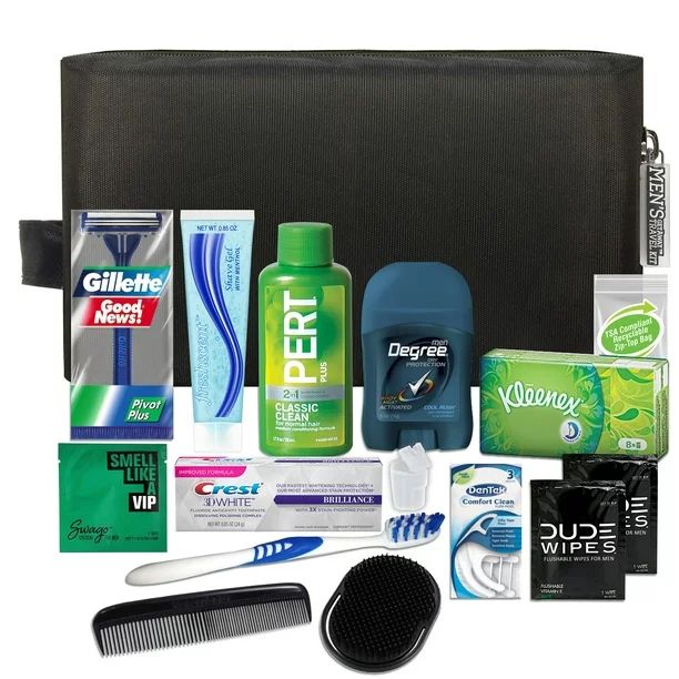 Convenience Kits International Men's Premium 15 Piece Travel Kit in Reusable Toiletry Zippered Ba... | Walmart (US)