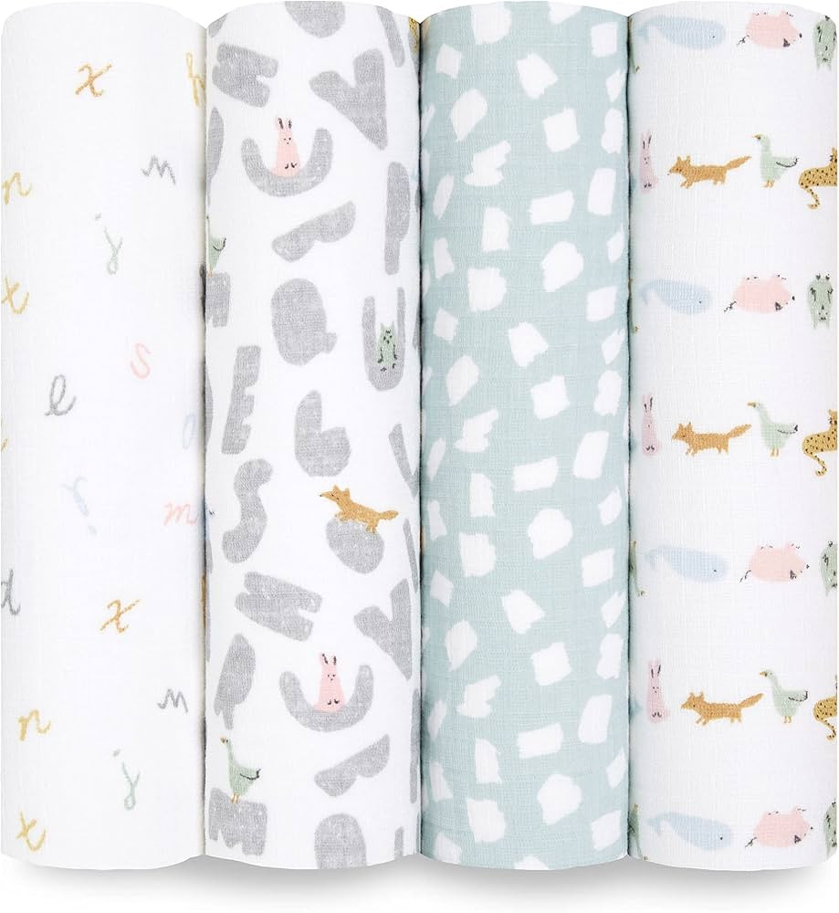 aden + anais Essentials Swaddle Blanket, Boutique Muslin Blankets for Girls & Boys, Baby Receivin... | Amazon (US)