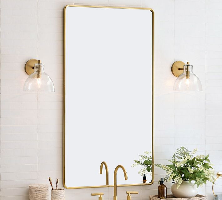 Vintage Rounded Tall Rectangular Mirror | Pottery Barn (US)