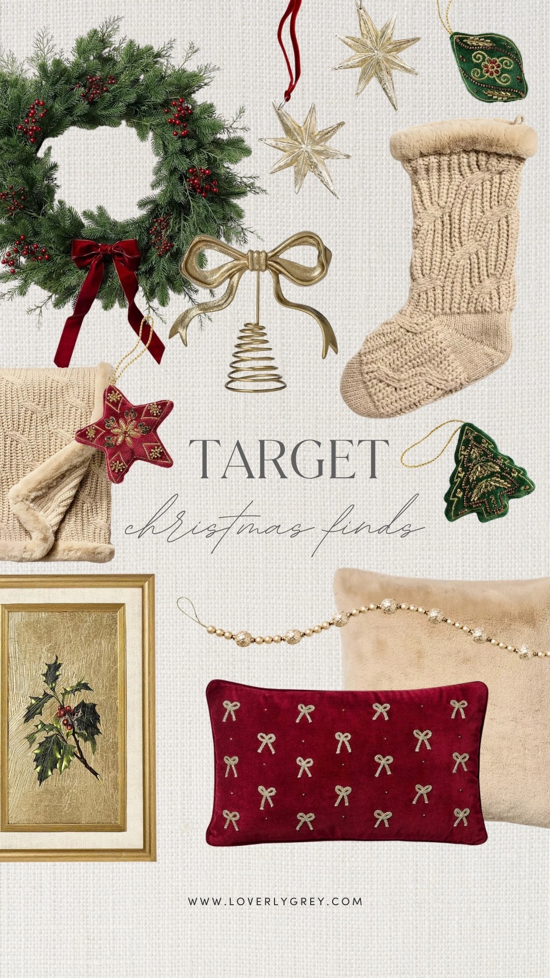 Target Christmas decor is officially TOO good this year and I’m already mentally decorating every room. I love the mix of classic Christmas decor, velvet bows, knit stockings, gold ornaments, holiday pillows and greenery because it feels festive without being overly themed. These are such pretty Target holiday decor finds, Christmas home decor ideas and traditional Christmas decorating pieces for 2026.

#LTKSeasonal #LTKHome