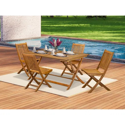 Red Barrel Studio® - FDF7DA8E27D444898A5E1C4D1C003447 - Superior Garden Set- Suitable For The Shore, Camping, Picnics - Lovely Wood Dining Table With | Wayfair North America