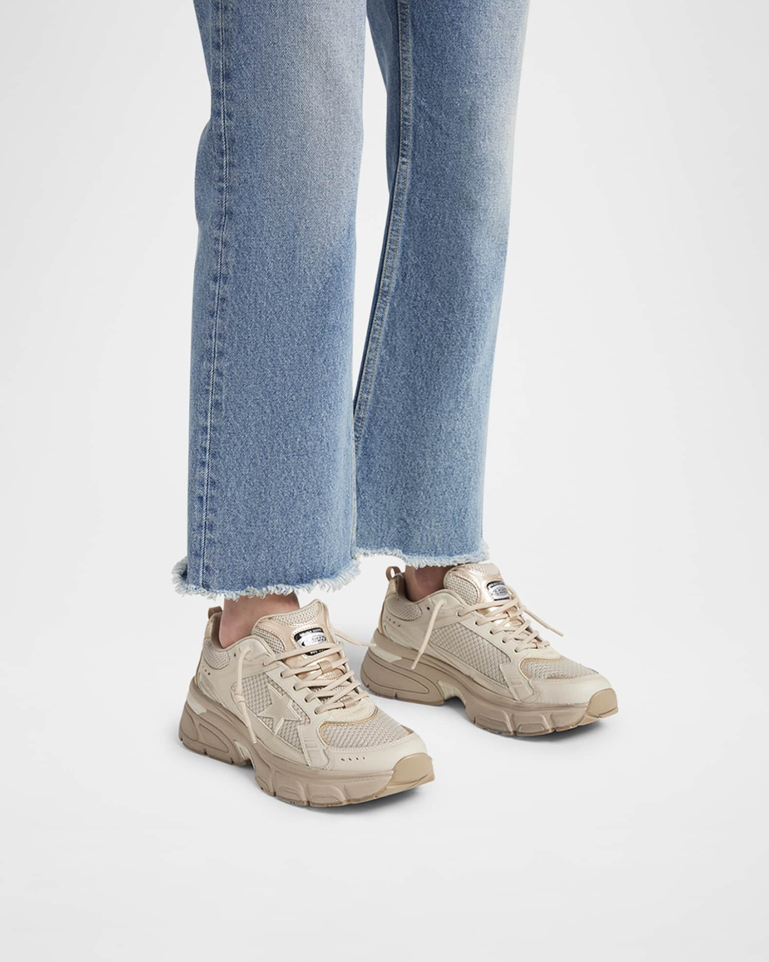 Lightstar Net Mixed Leather Runner Sneakers | Neiman Marcus