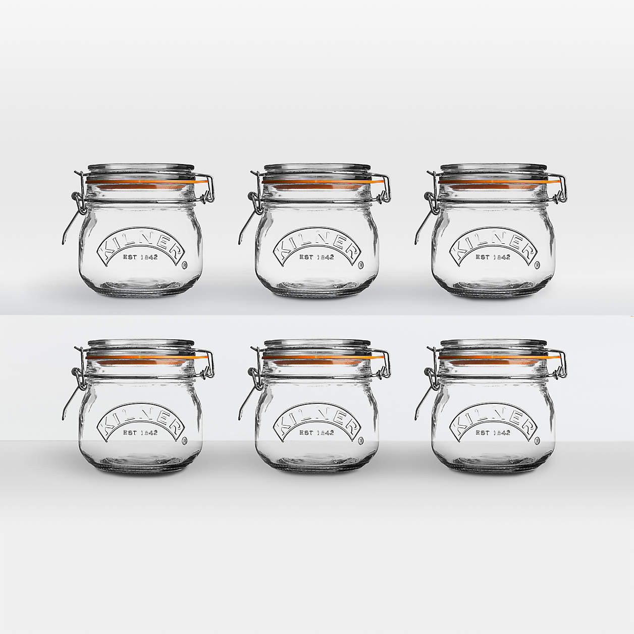 Kilner 17-Oz. Round Clip-Top Jars, Set of 6 + Reviews | Crate & Barrel | Crate & Barrel