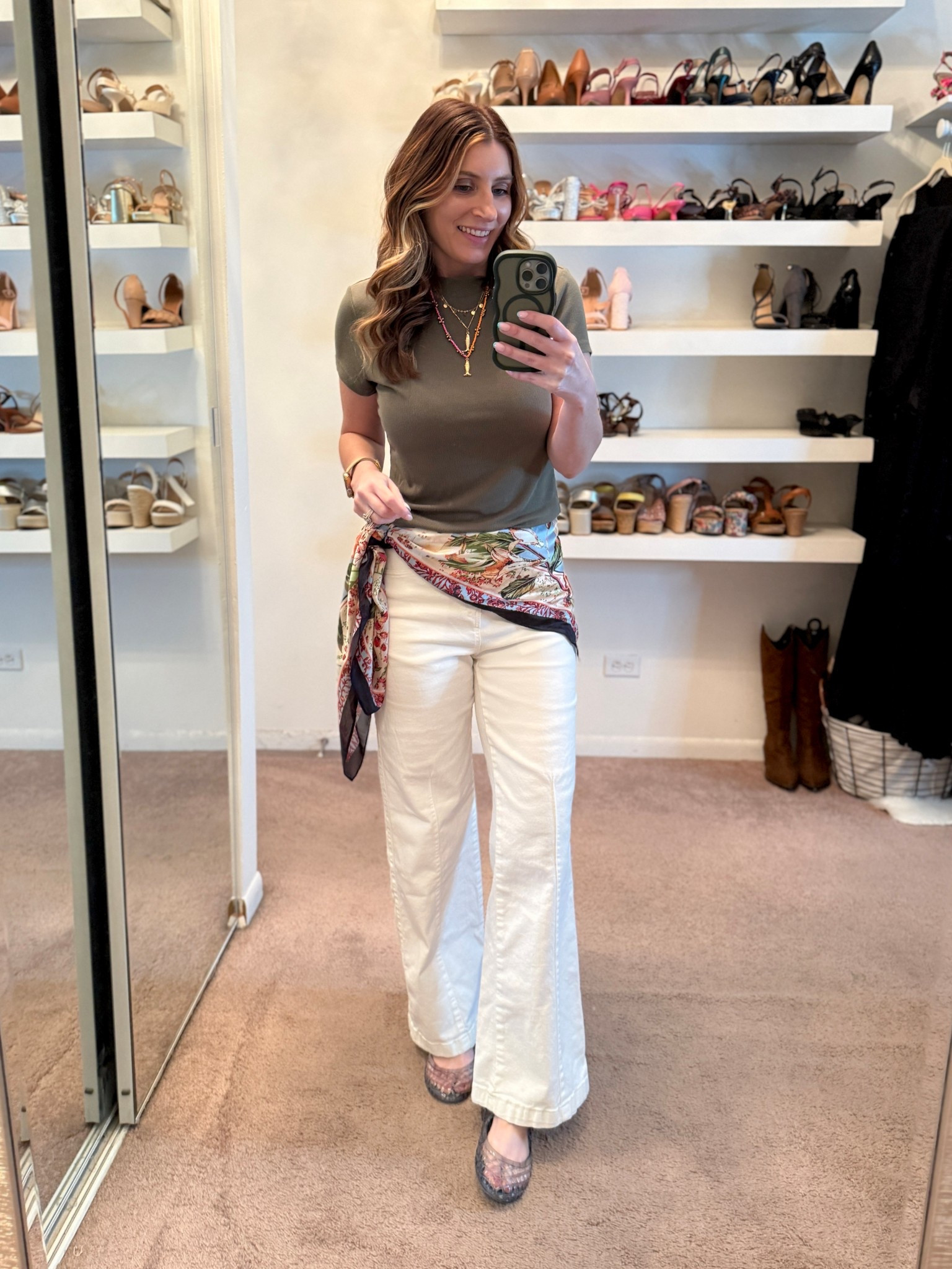 What I wore to work today
Amazon short sleeve top(size medium)
Amazon white pull on wide leg jeans (size medium)
Gold earrings
DKNY jelly sandals 

Spring outfits 2026, workwear outfit, casual outfit, Work outfits, Business casual workwear, easy outfit, how to style a silk scarf 


#LTKSaleAlert #LTKootd #LTKWorkwear
