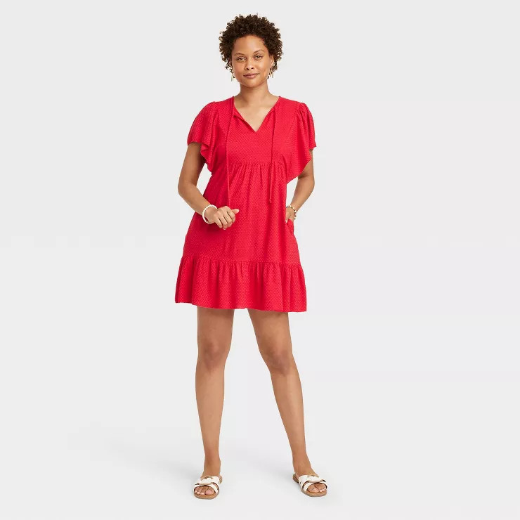 Women's Ruffle Short Sleeve A-Line Dress - Knox Rose™ | Target