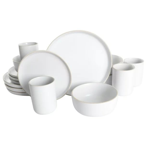 Gap Home 16-Piece Round White Stoneware Dinnerware Set - Walmart.com | Walmart (US)