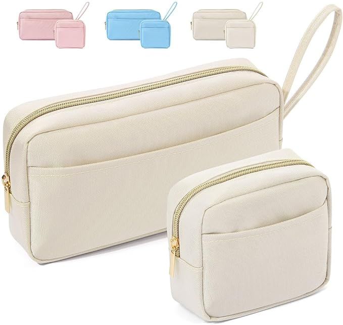 MAANGE 2 Pcs Makeup Bags For Women, Cute Cosmetic Bags For Purse Small Makeup Pouch Travel Makeup... | Amazon (US)