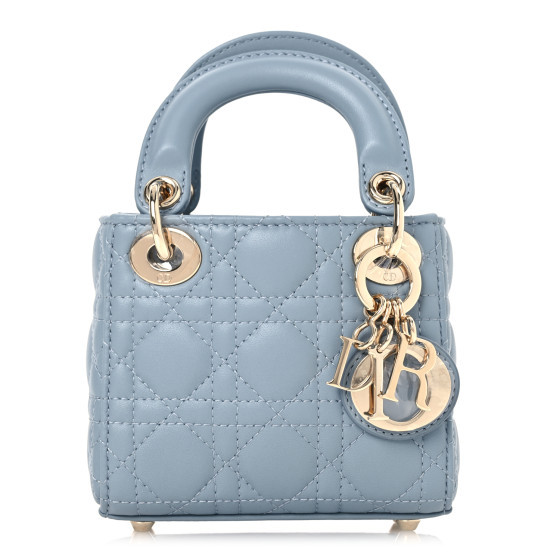 Lambskin Cannage Micro Lady Dior Cloud Gray | FASHIONPHILE (US)