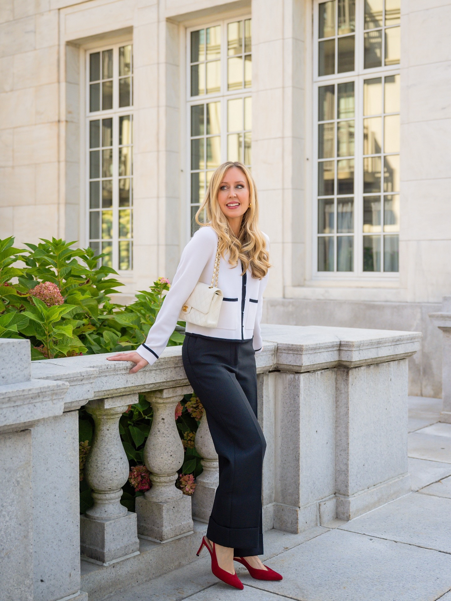 A timeless black and white Parisian chic outfit- elegant cardigan with black pants and red heels. 
Take 15% off shoes with code TARA15


#parisianchic #timelessfashion #sezane #sezanelovers #petiteblogger

#LTKPetite #LTKStyleTip #LTKOver40
