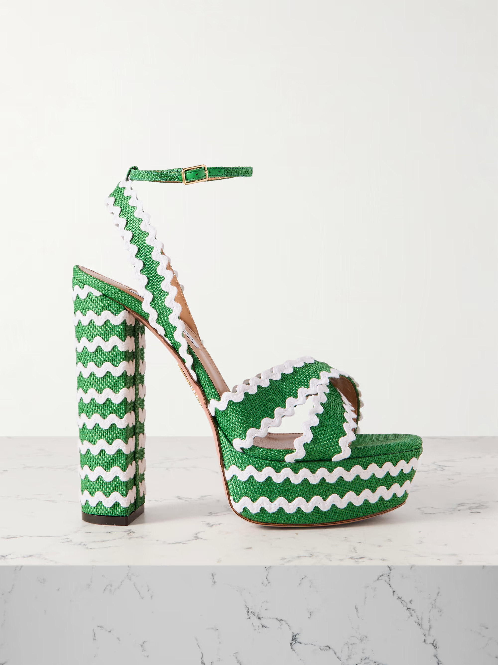 Ric Rac 140 raffia platform sandals | NET-A-PORTER (US)