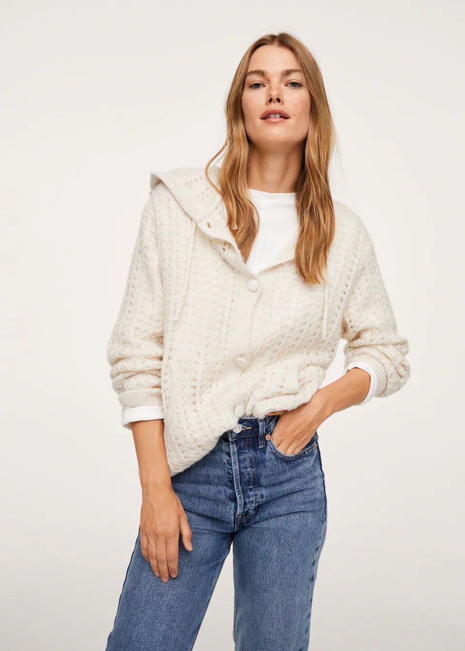 Openwork knit cardigan | MANGO (US)