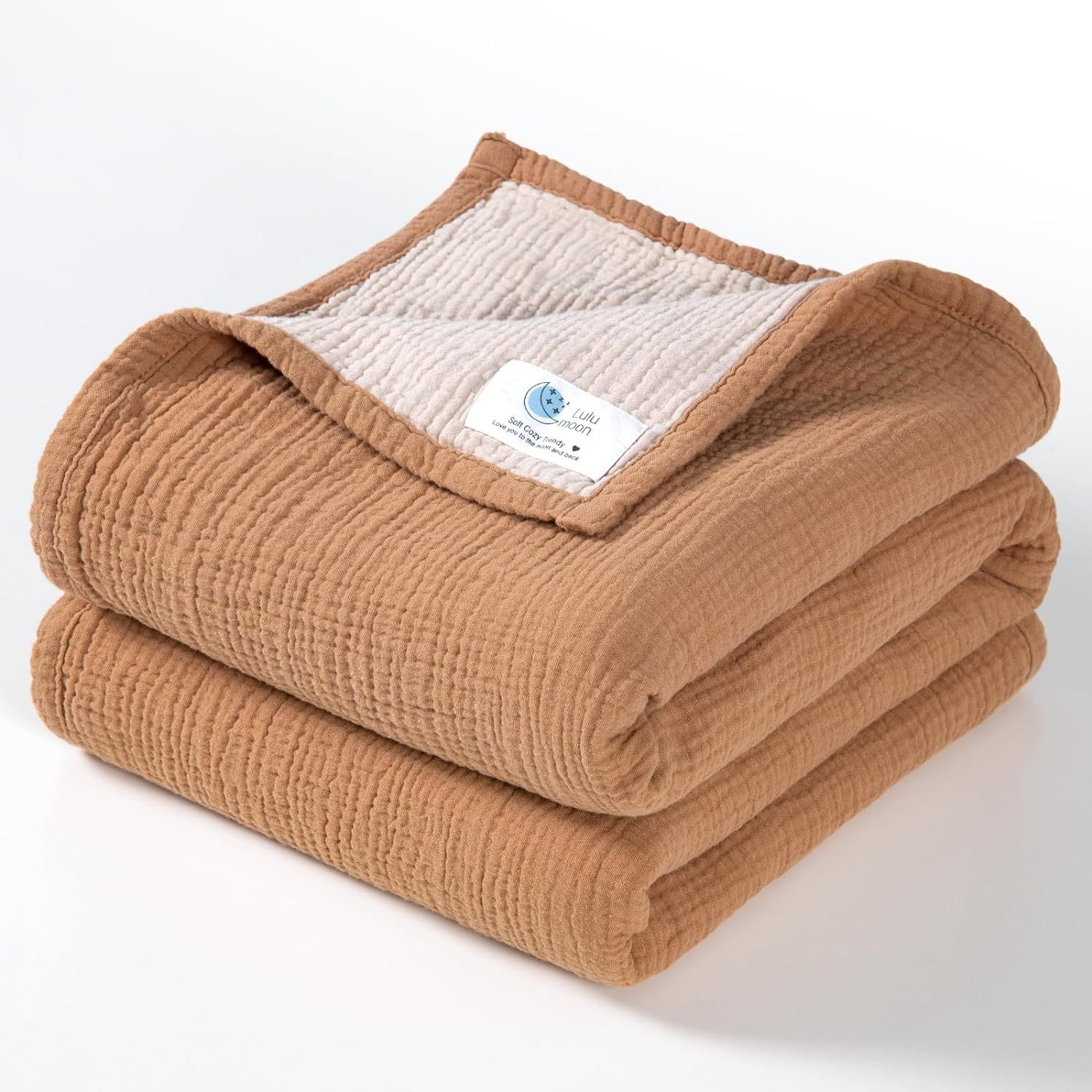 Lulu moon Muslin Baby Blanket - Cotton Quilt Blankets for Toddlers - Reversible Nursery Crib Blan... | Amazon (US)