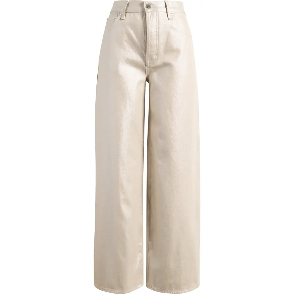 Pistola Tate High Waist Wide Leg Jeans in Champagne Luster at Nordstrom, Size 27 | Nordstrom