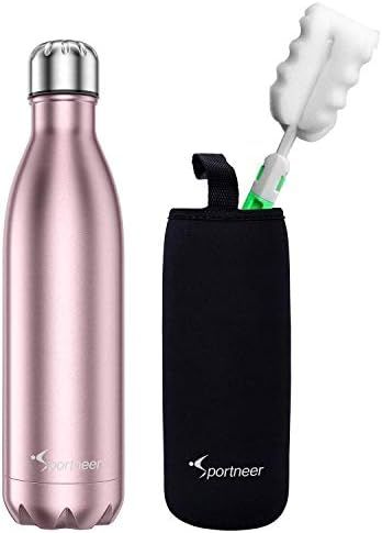 Sportneer Insulated Water Bottle Stainless Steel Double Walled Thermal Water Bottles Cold for 24 Hou | Amazon (US)