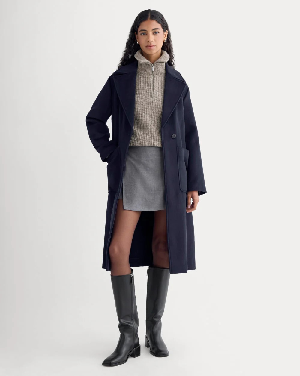 ReWool Belted Blanket Coat | Deep Navy | Everlane