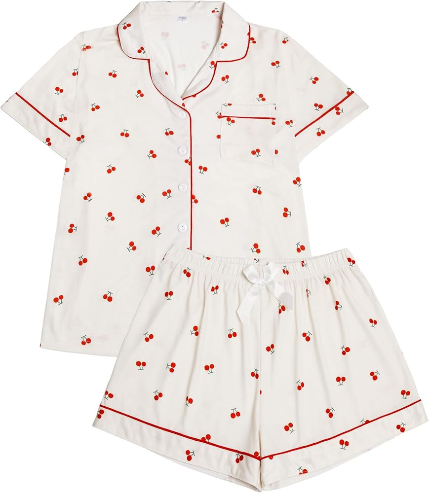 Fhykiss Women's 2 Piece Pajama Set Loungewear Pajamas Cute Pjs Sets Sleepwear Button Down Lounge ... | Amazon (US)