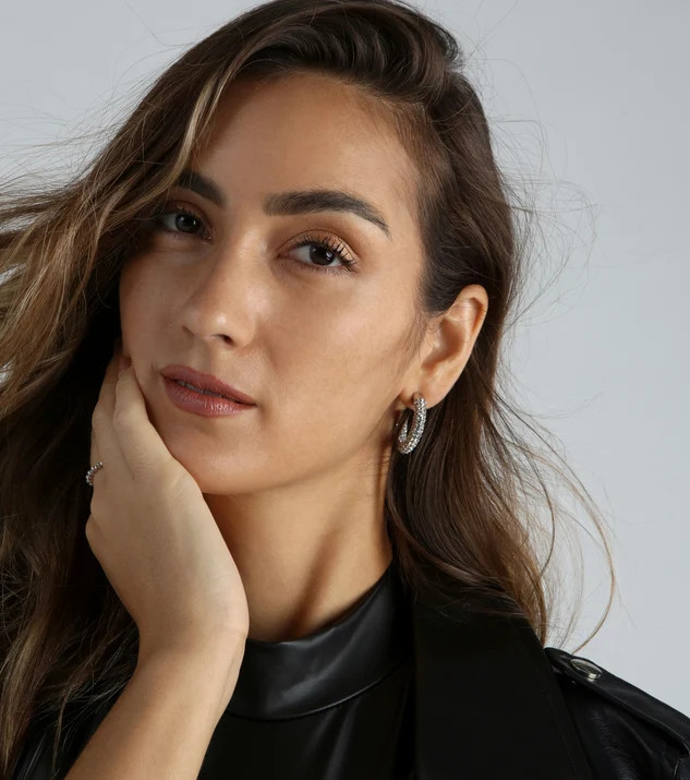 Fab Find Rhinestone Small Hoop Earrings | Windsor Stores