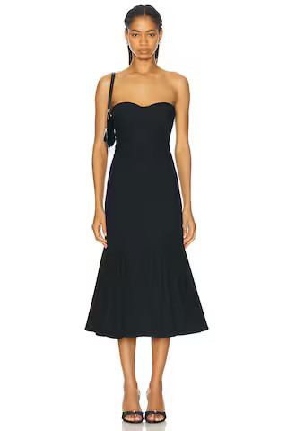 LPA Bianca Midi Dress in Black | FWRD | FWRD 